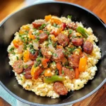 Cajun Sausage Cauliflower Rice (Keto & Low Carb)