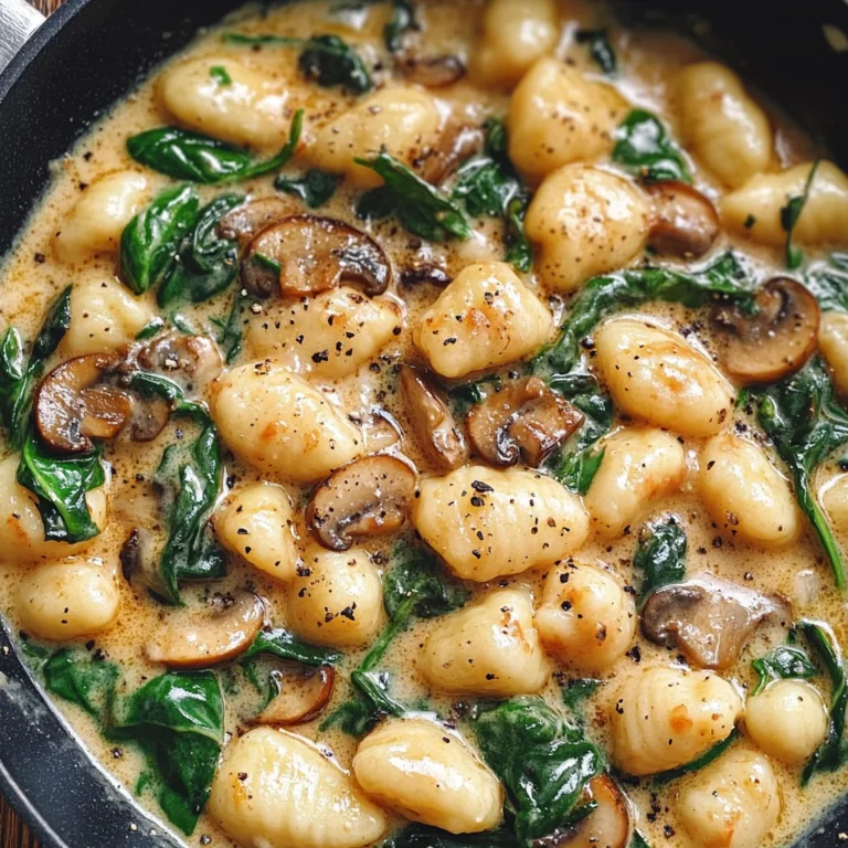 Creamy Spinach and Mushroom Gnocchi (One-Pan, 20 Minutes)