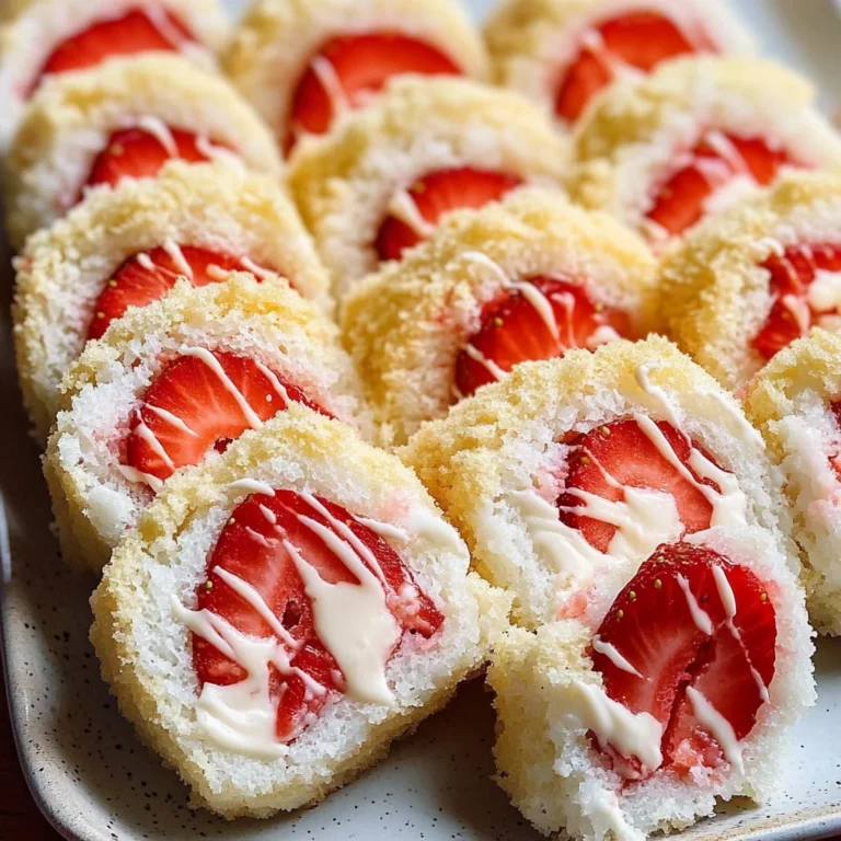 Creative & Cute Strawberry Shortcake Sushi Roll Dessert Recipe