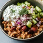 Healthy Greek Ground Chicken Bowls