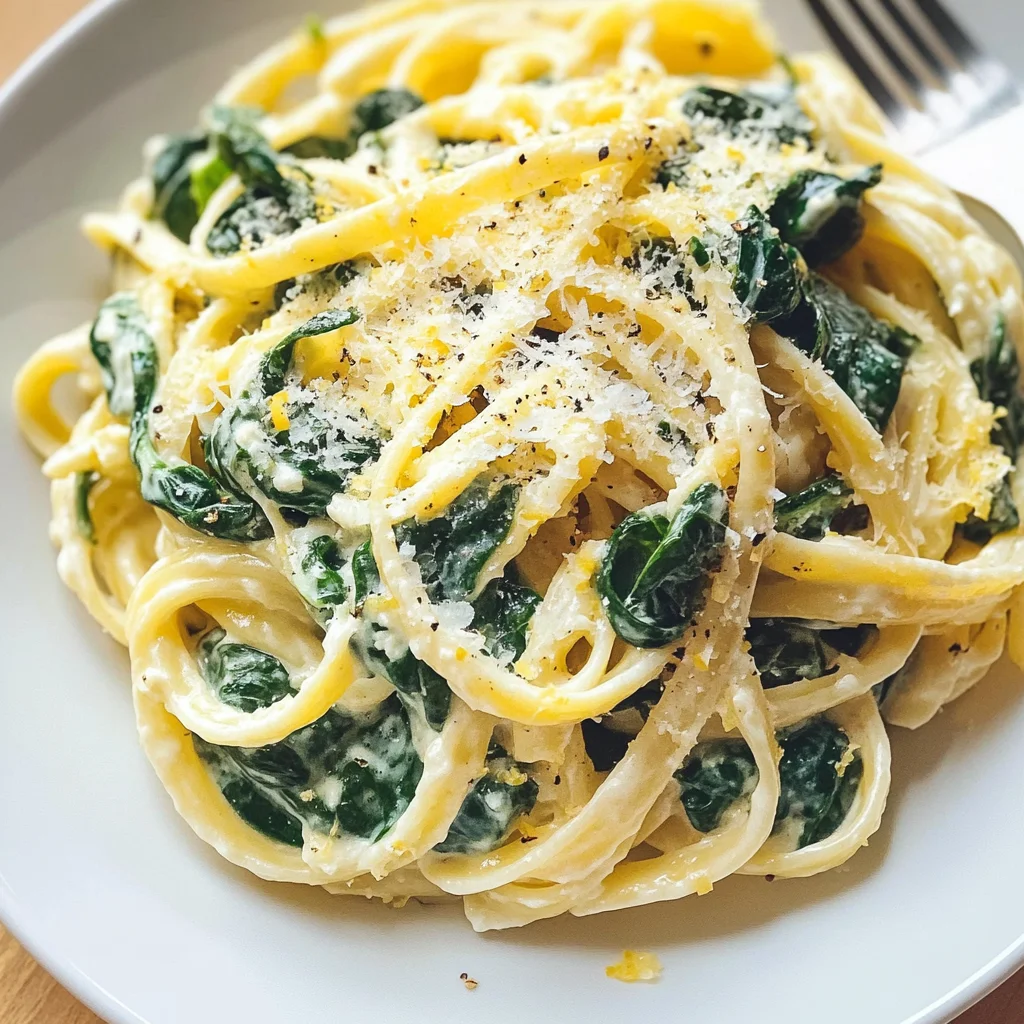 Lemon ricotta pasta & spinach