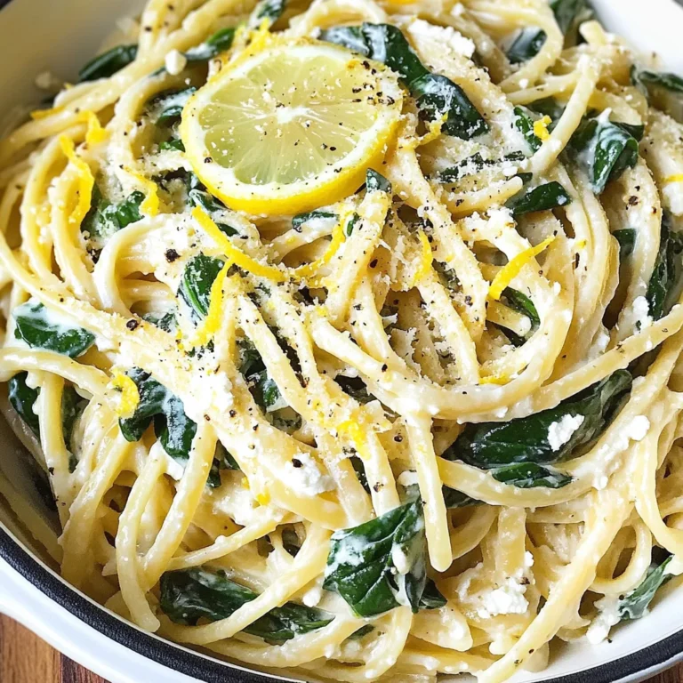 Lemon ricotta pasta & spinach