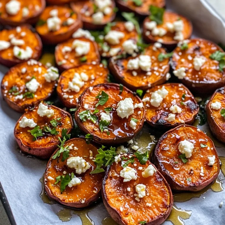 Roasted Sweet Potato Rounds with Honey & Feta